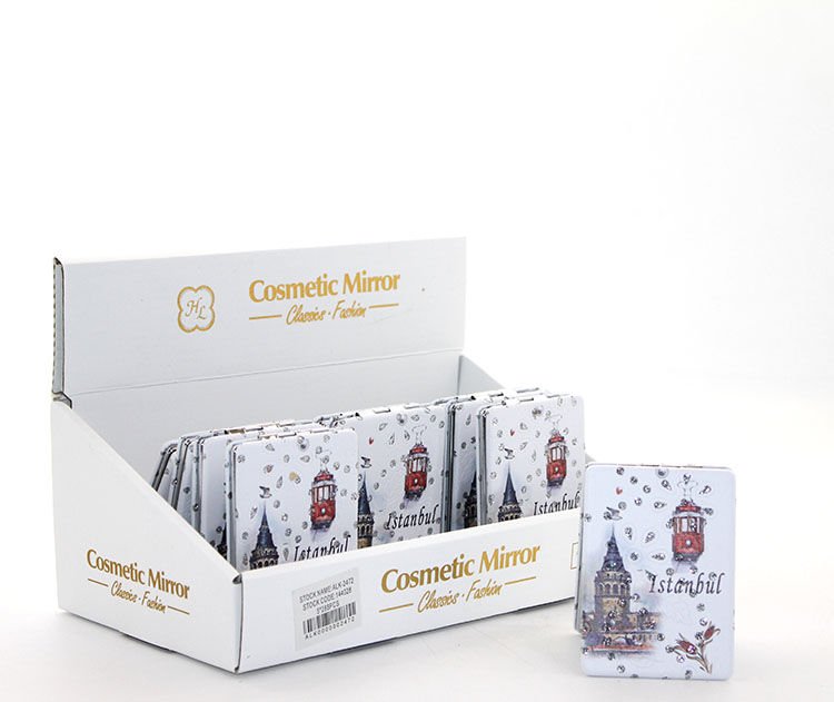 Taşlı İstanbul Tasarımı El Aynası İnce