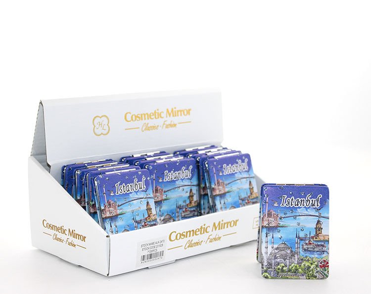 Taşlı İstanbul Tasarımı El Aynası İnce