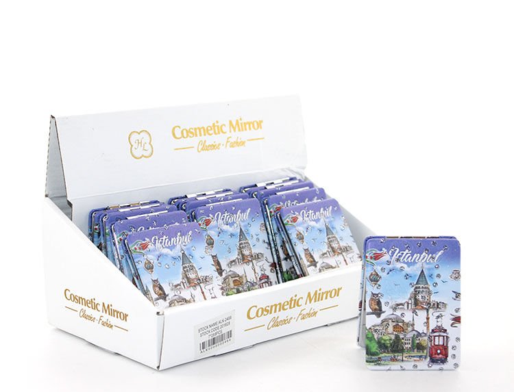 Taşlı İstanbul Tasarımı El Aynası İnce