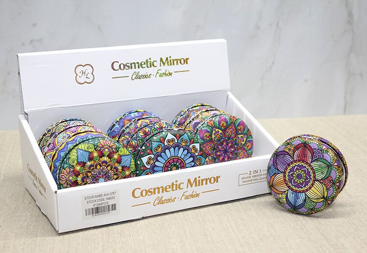 Taşlı Yuvarlak El Aynası Kalın