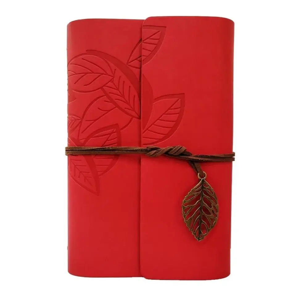 Büyük Yaprak Desenli Deri Defter
