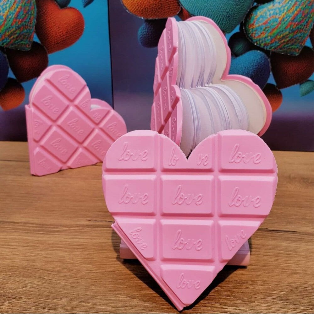 Kalp Tasarımlı Çikolata Not Defteri