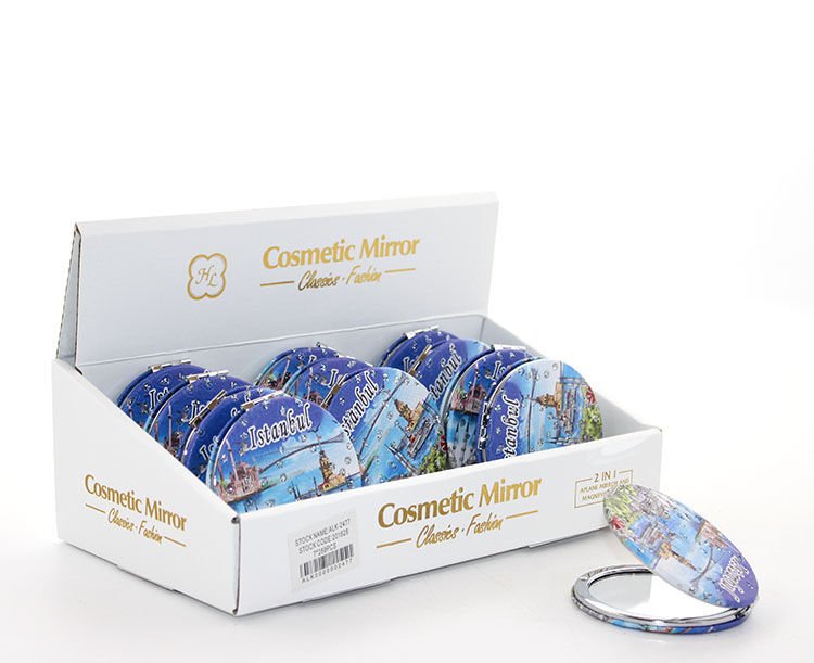 Taşlı İstanbul Tasarımı El Aynası İnce