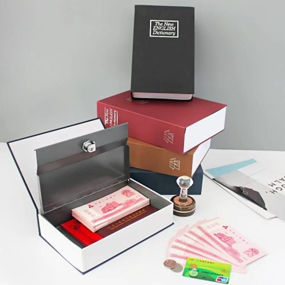 Kitap Şeklinde Büyük Boy Kilitli Kasa ve Kumbara