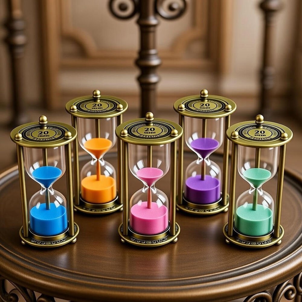 20 Dakikalık Metalik Altın Kum Saati