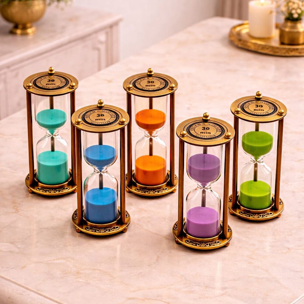 30 Dakikalık Metalik Bakır Kum Saati