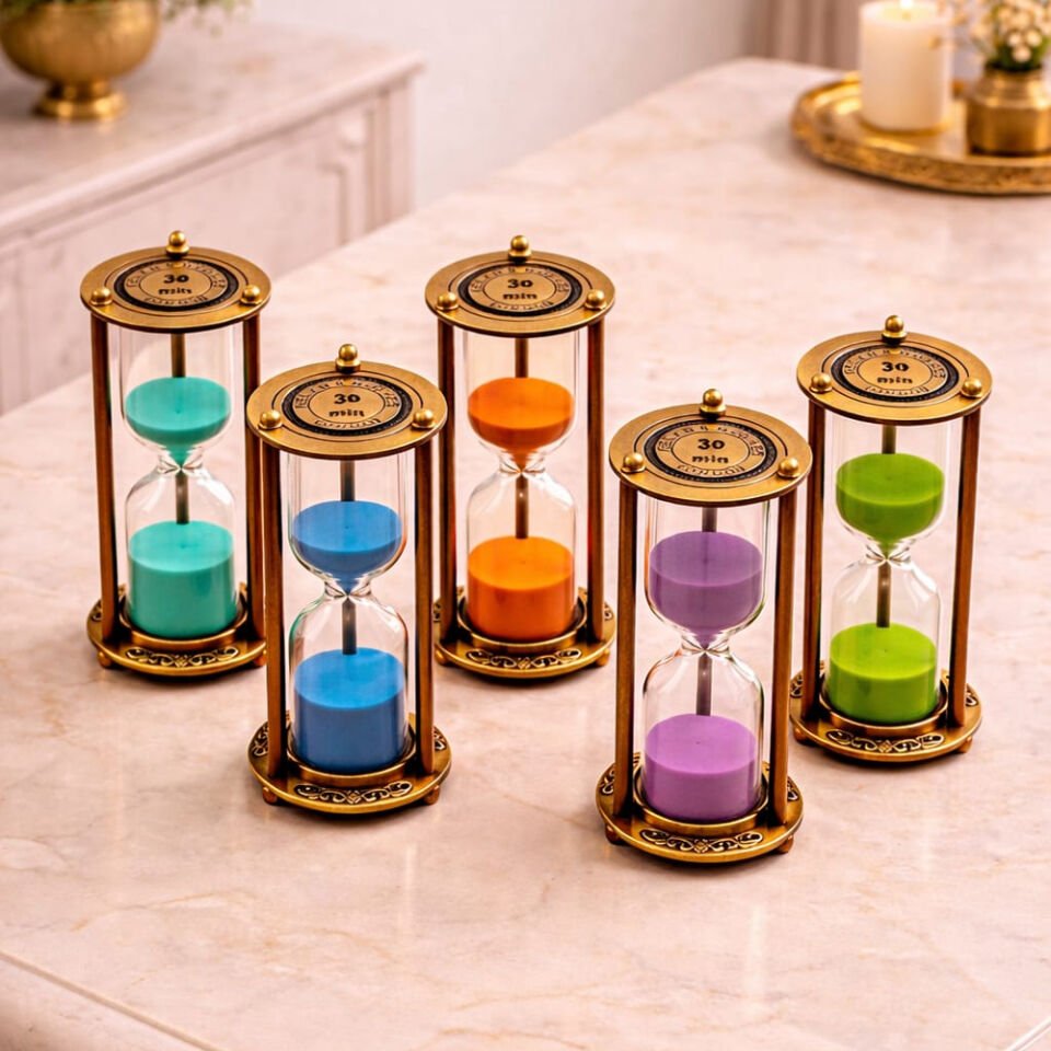 30 Dakikalık Metalik Bakır Kum Saati