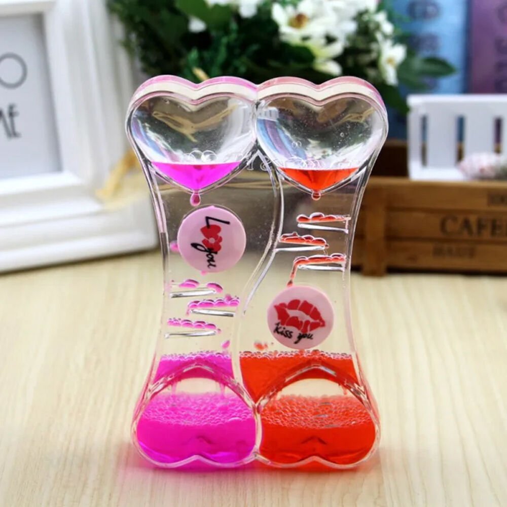 İkili Kalpli Dekoratif Jel Kum Saati