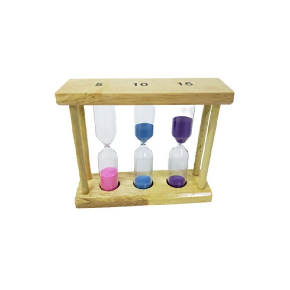 3’lü Ahşap 5-10-15 Dakikalık Kum Saati Seti