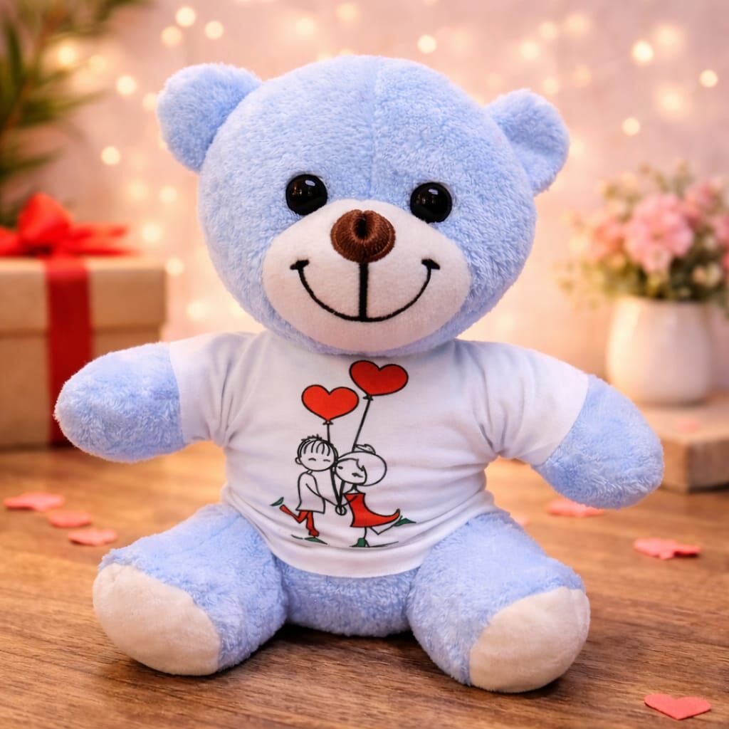 Mutlu Sevgililer Temalı Tişörtlü Ayıcık