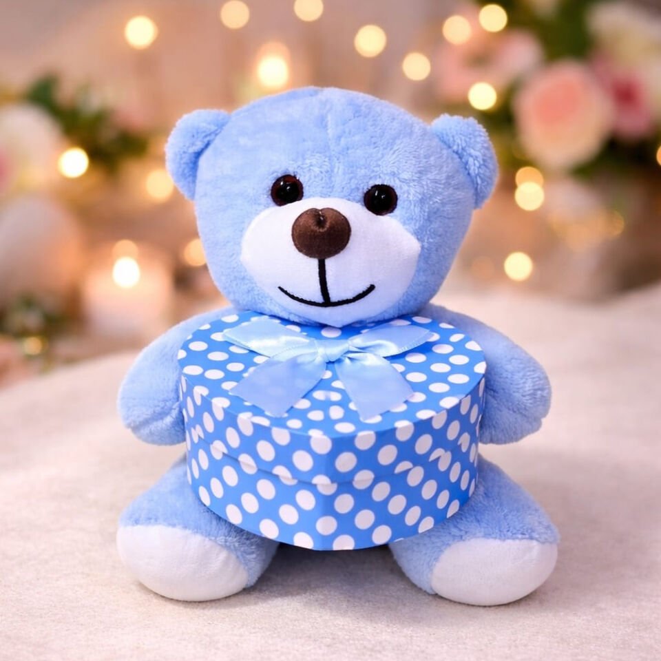 Kalp Kutulu Mavi Ayıcık