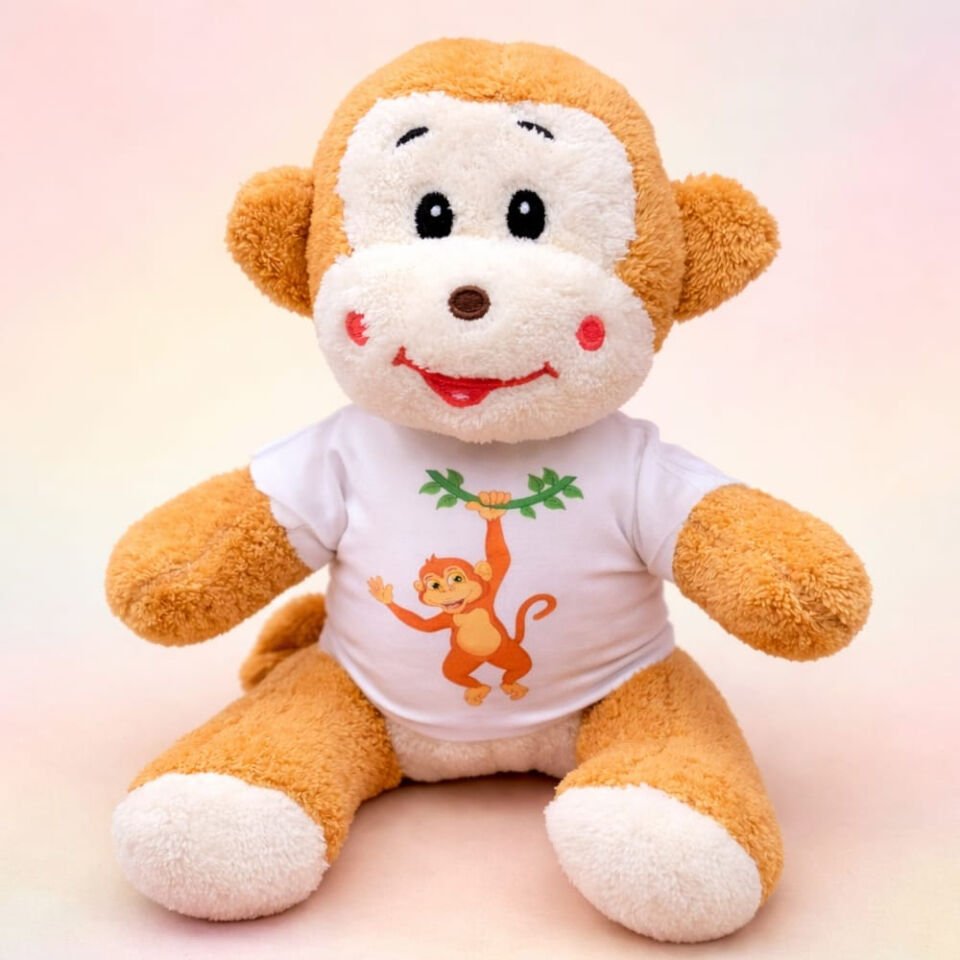 Tasarım Tişörtlü Oyuncak Maymun