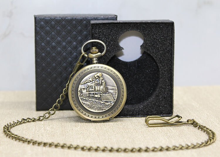 Özel Kutulu Tren Temalı Köstekli Saat