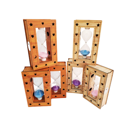 Ahşap Işıklı Dekoratif Kum Saati