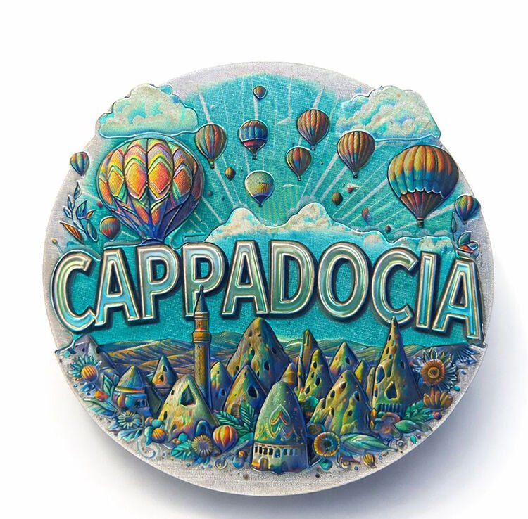 Kapadokya Temalı Silikon Buzdolabı Magneti