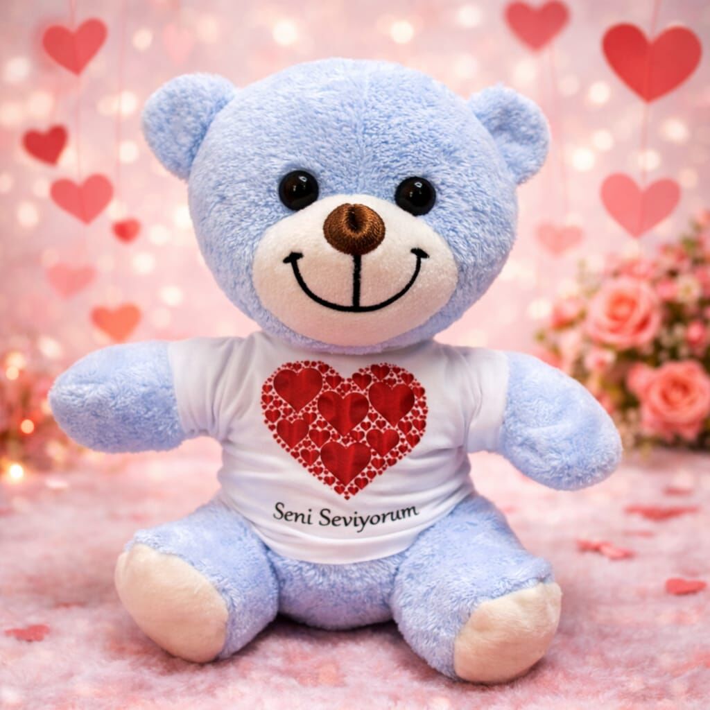 Seni Seviyorum Yazılı Tişörtlü Ayıcık