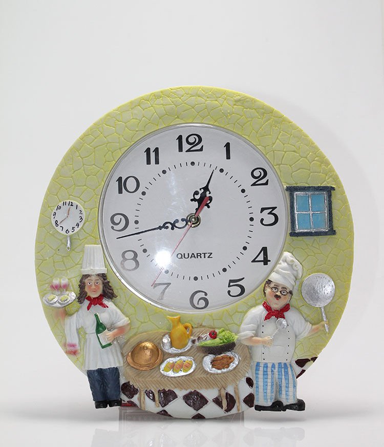 Duvara Asmalı Aşcı Tasarımlı Polyester Saat