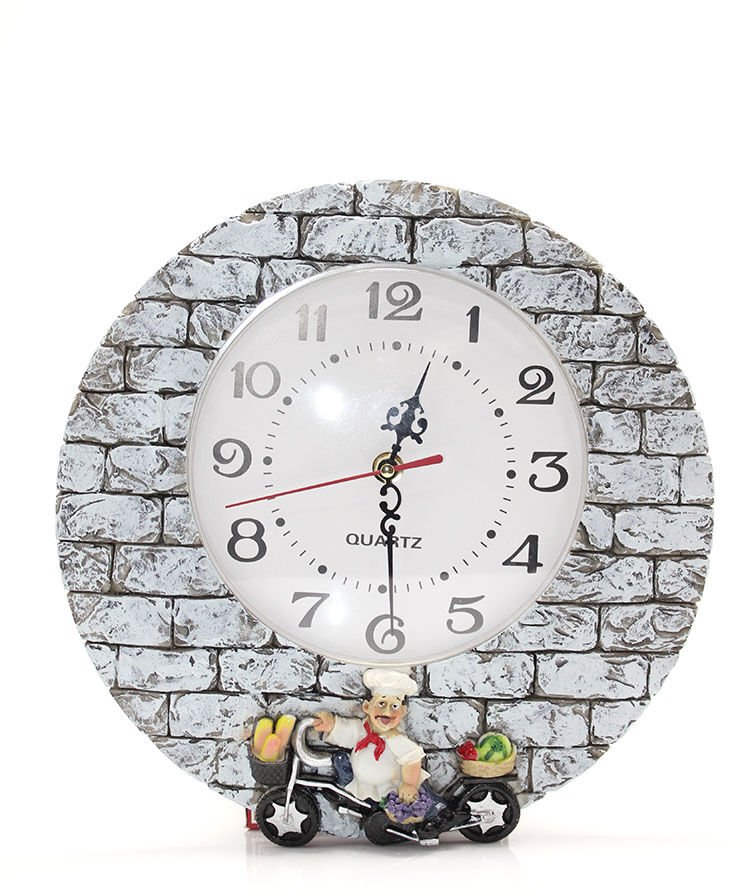 Duvara Asmalı Aşcı Tasarımlı Polyester Saat