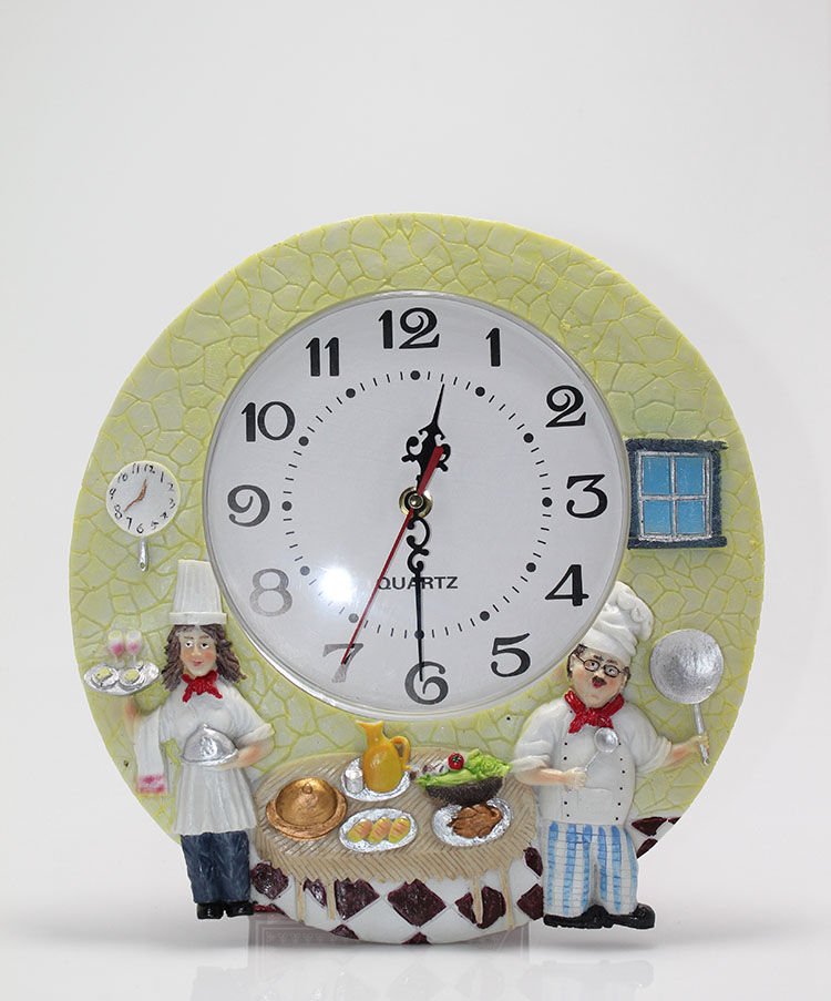 Duvara Asmalı Aşcı Tasarımlı Polyester Saat