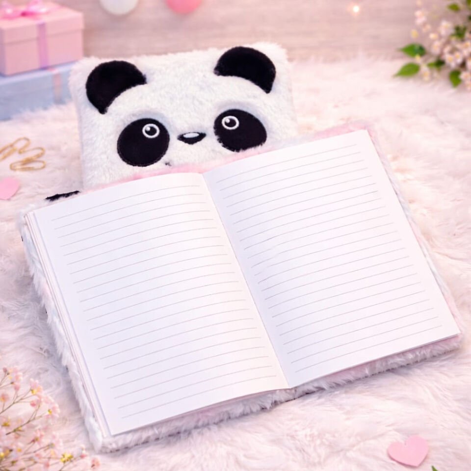 Panda Tasarımlı Peluş Defter