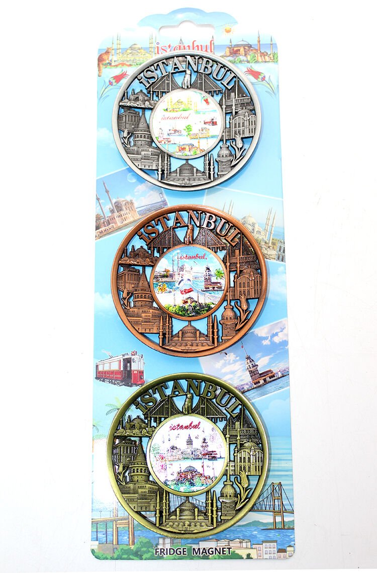 İstanbul Temalı Metal Magnet 3'Lü Set