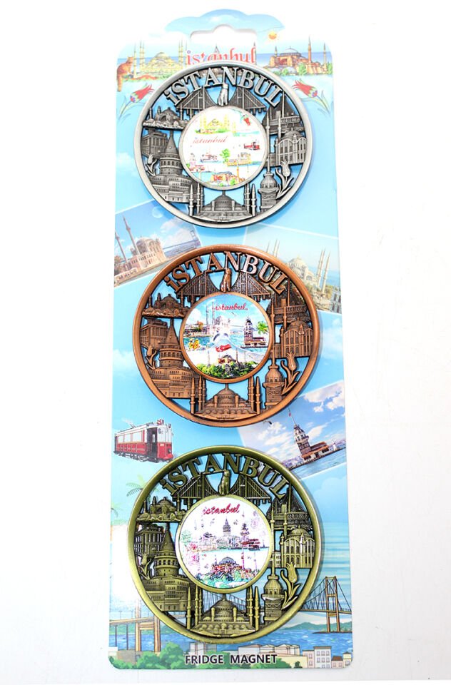 İstanbul Temalı Metal Magnet 3'Lü Set