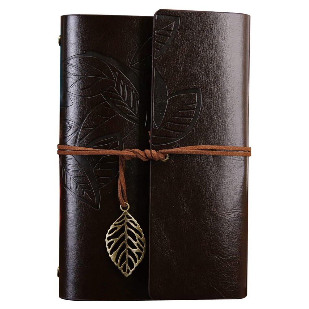 Büyük Yaprak Desenli Deri Defter