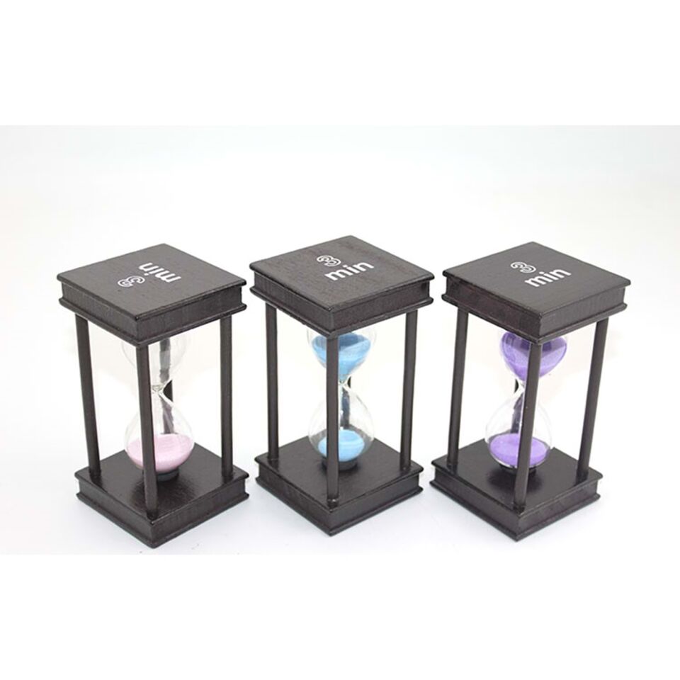 Ahşap Kum Saati 3 Dakika – Koyu Ahşap