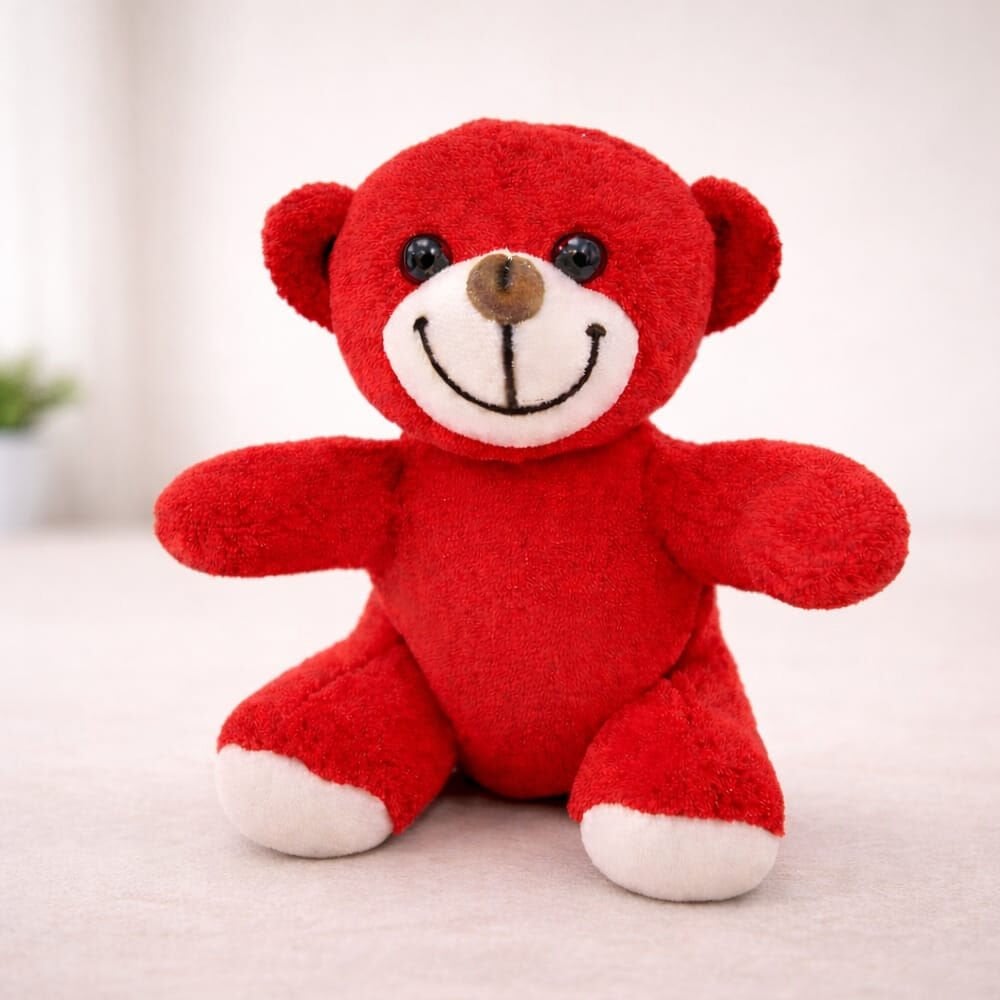 Sevimli Kırmızı Oyuncak Peluş Ayıcık