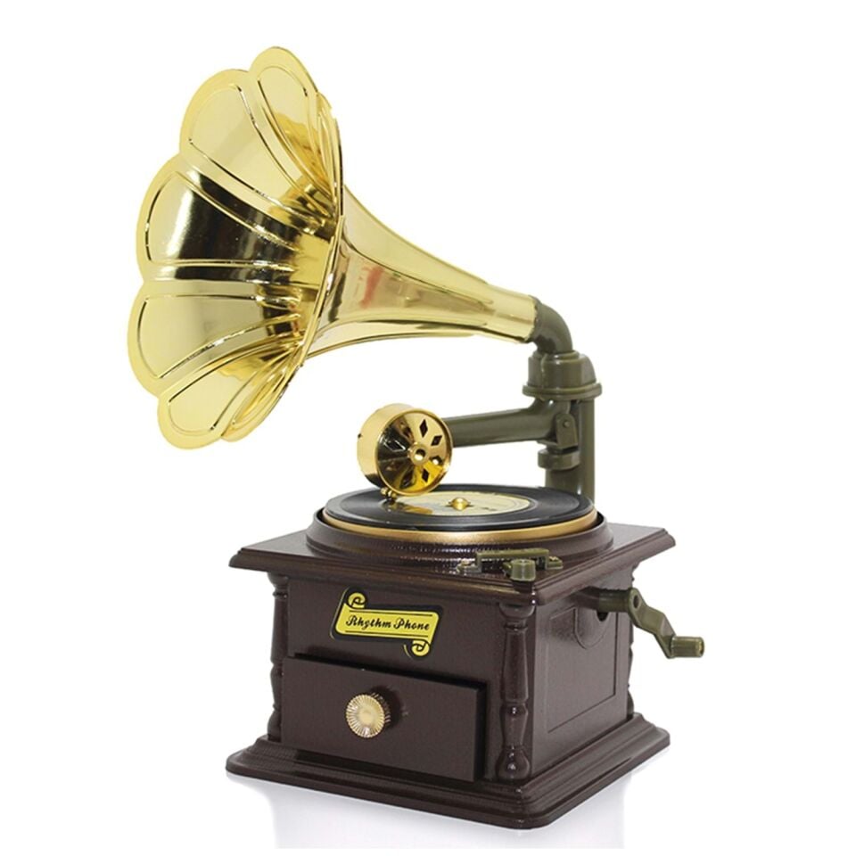 Gramafon Müzik Kutusu – Dekoratif ve Nostaljik Müzik Kutusu
