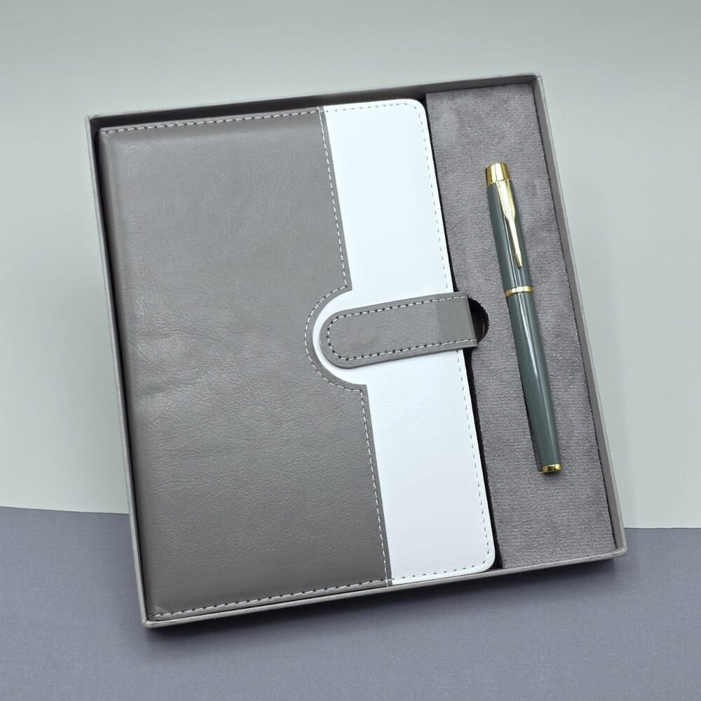 Kutulu Deri Defter Roller Kalem Set