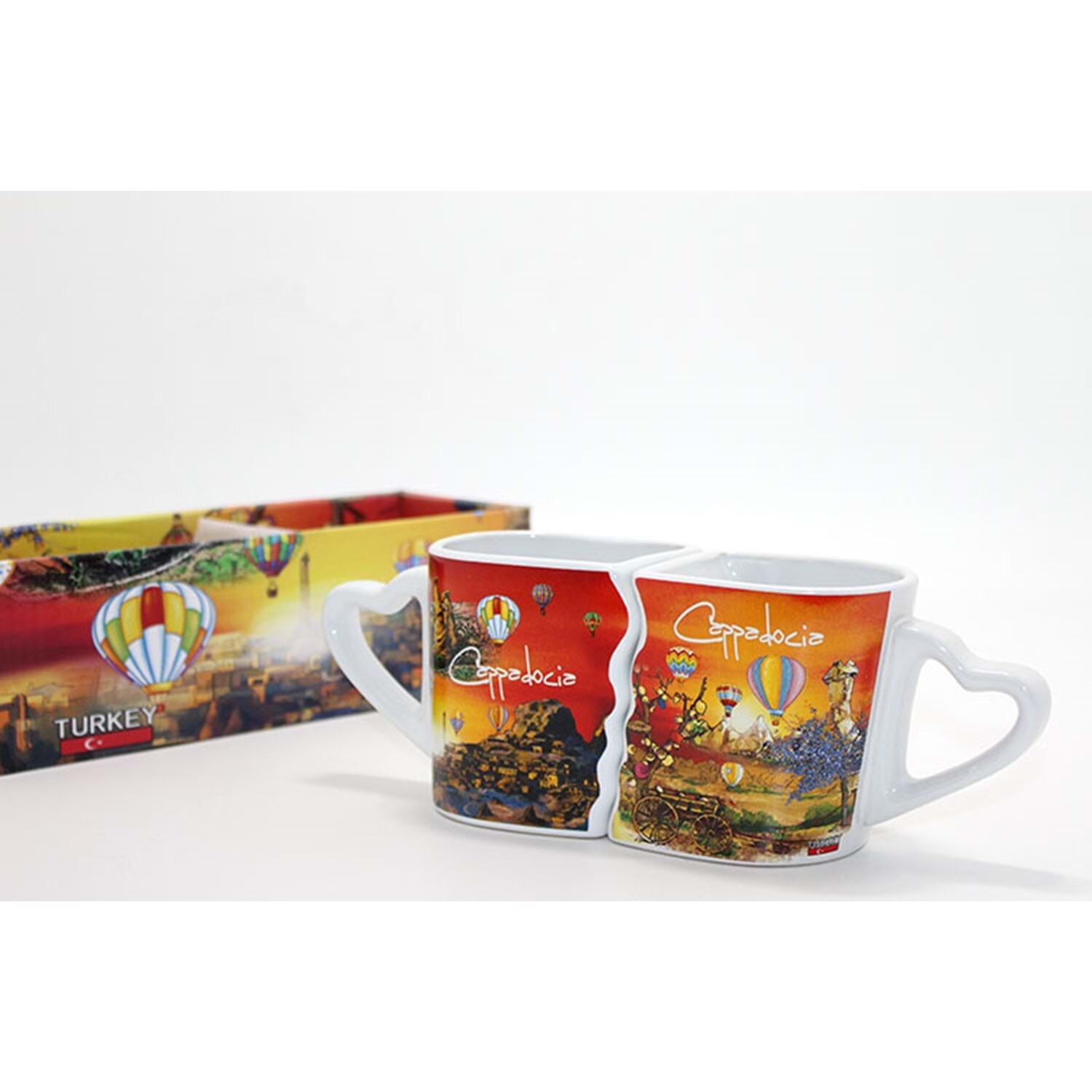 2’li Yöresel Kapadokya Porselen Kupa Bardak Seti