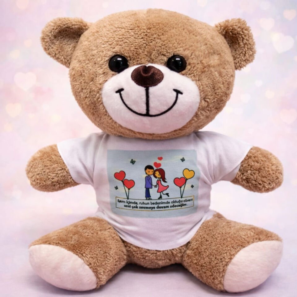 Tişörtlü Kahverengi Peluş Ayıcık