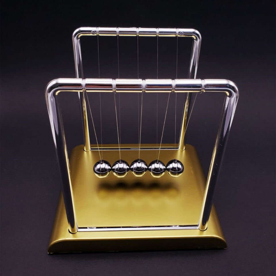 Büyük Boy Newton Denge Topları (Gold Tasarım)