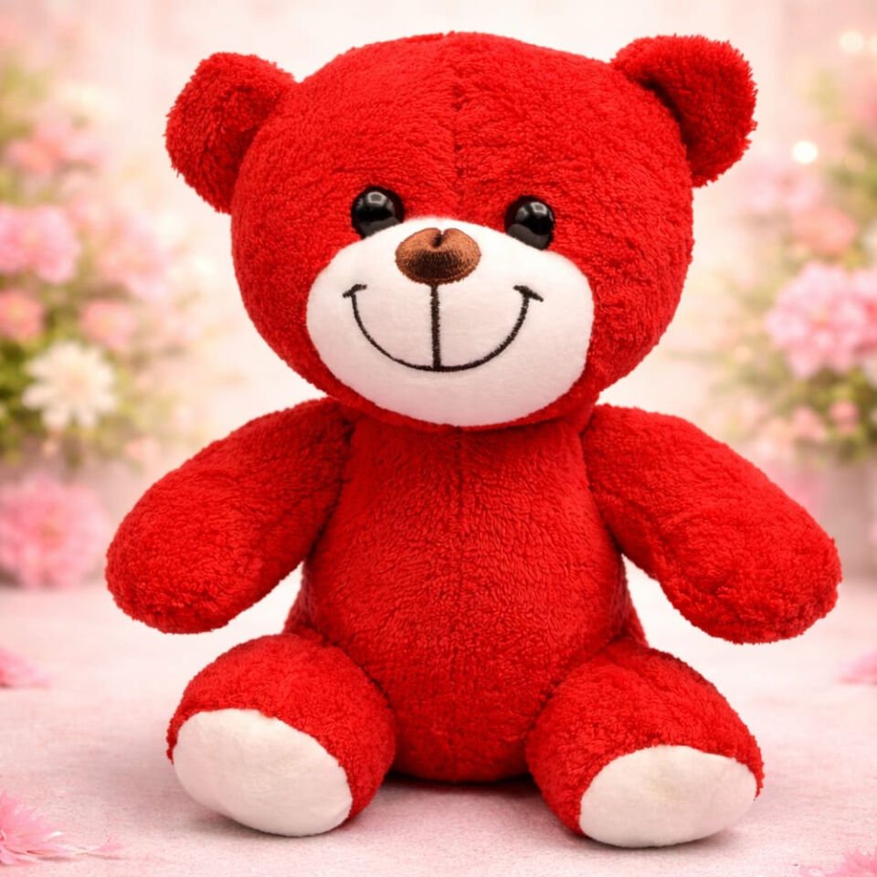 Kırmızı Peluş Oyuncak Ayıcık