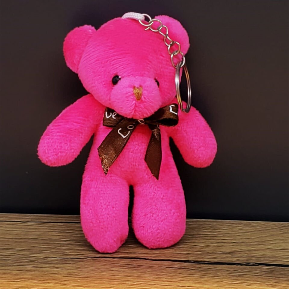 Hediyelik Pembe Tül Kese Ve Ayıcık