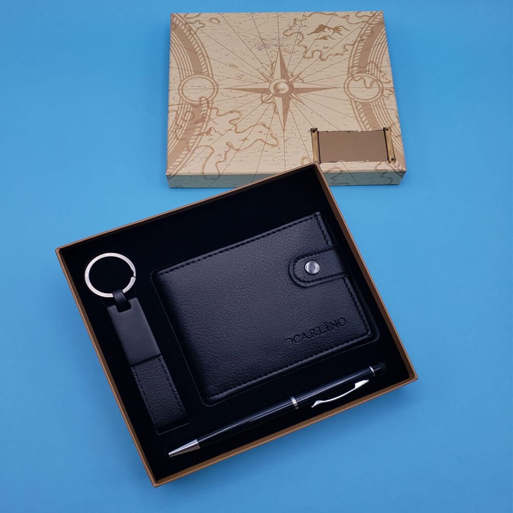 Siyah Touchpen Kalem Anahtarlık ve Cüzdan