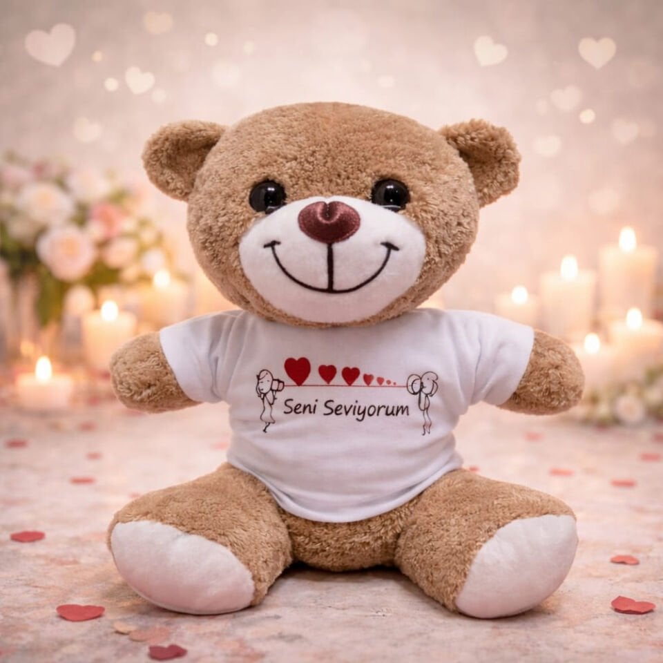 Seni Seviyorum Temalı Peluş Ayıcık