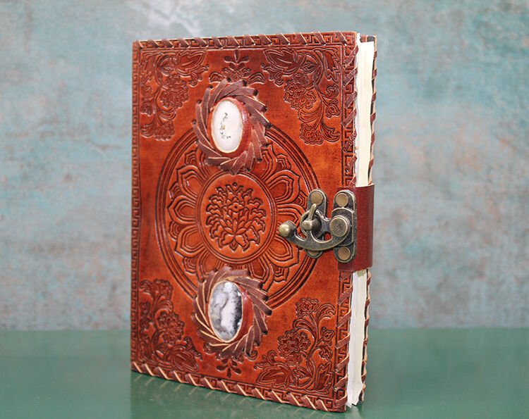 Taşlı Deri Defter Ksk3145