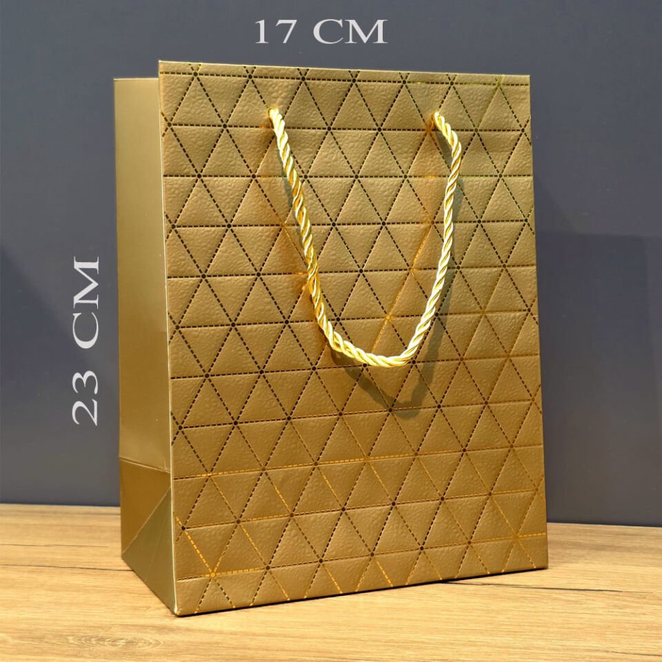 Küçük Boy Gold İpli Karton Çanta