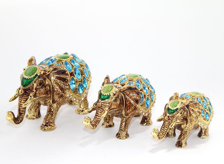 Swaroski Taşlı 3'Lü Fil Figürü