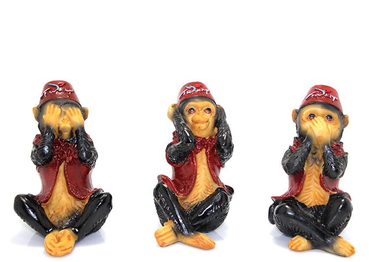 3'Lü Polyester Maymun Seti