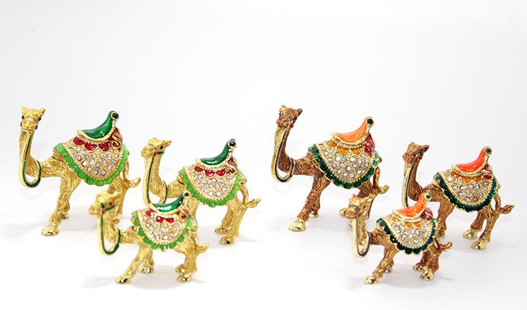 Swaroski Taşlı 3'Lü Deve Figürü