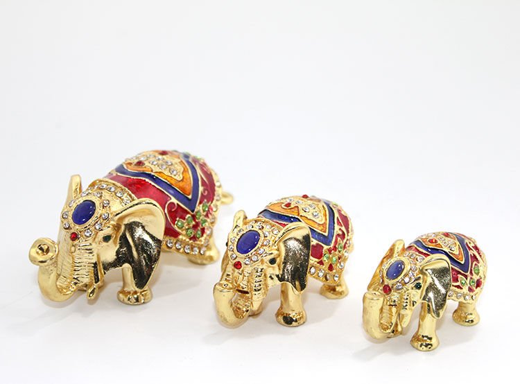 Swaroski Taşlı 3'Lü Fil Figürü