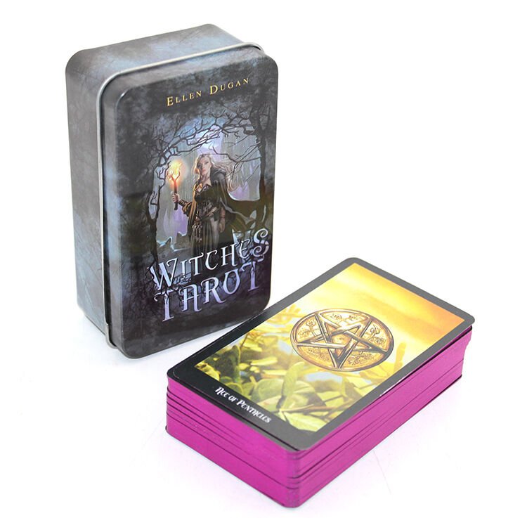 By Ellen Dugan Witches (Cadı) Metal Kutulu Tarot Kartı