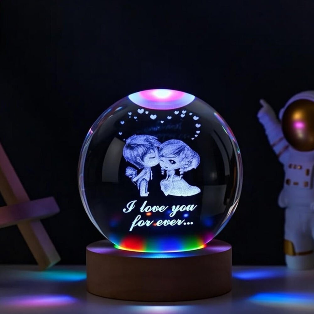 Mutlu Çiftler Tasarımlı Renk Değiştiren Cam Küre