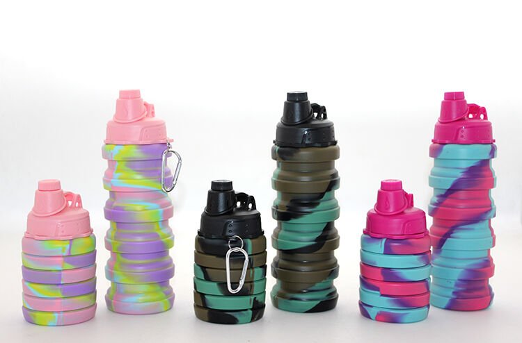 Katlanabilir Portatif Silikon Su Şişesi 500 Ml