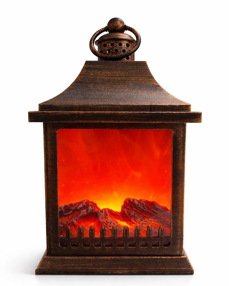 Dekoratif Ledli Şömine Lamba