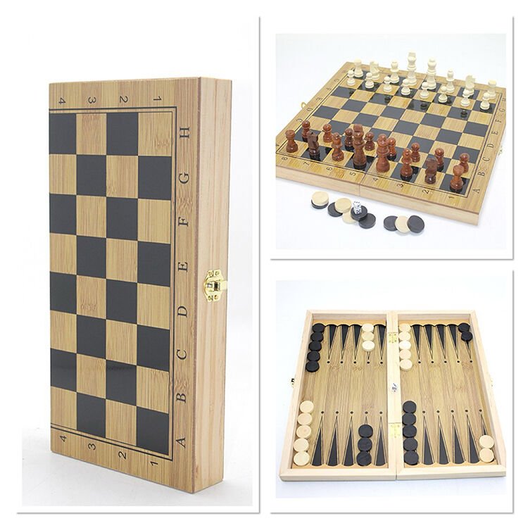 Ahşap Satranç Ve Tavla Seti