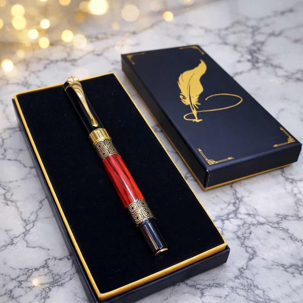 Gold Desenli Metal Roller Kalem